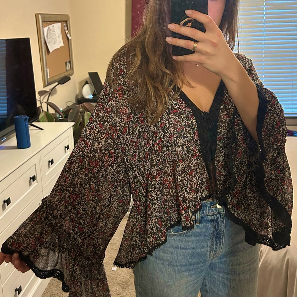 Free People Floral Kimono